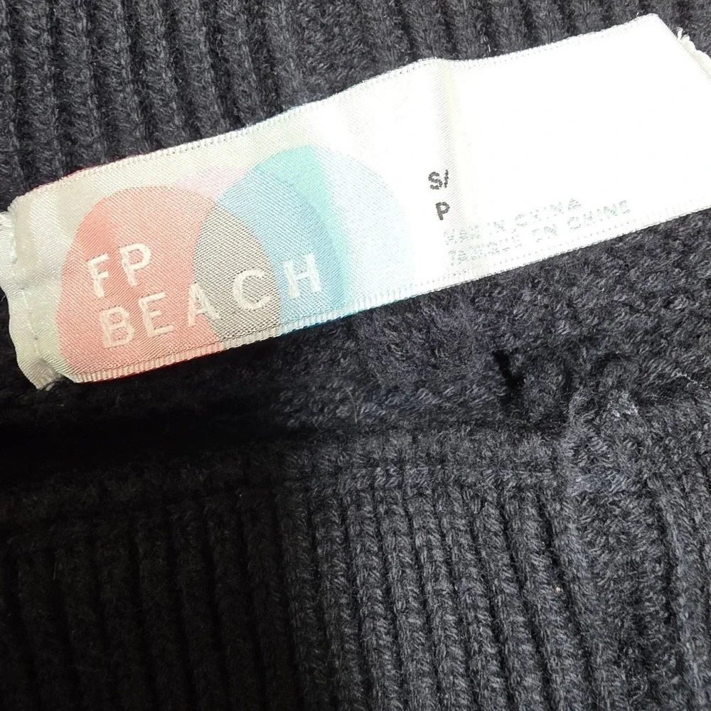 Free People FP Beach Womens S Black Hailee Cropped Sweater Pants